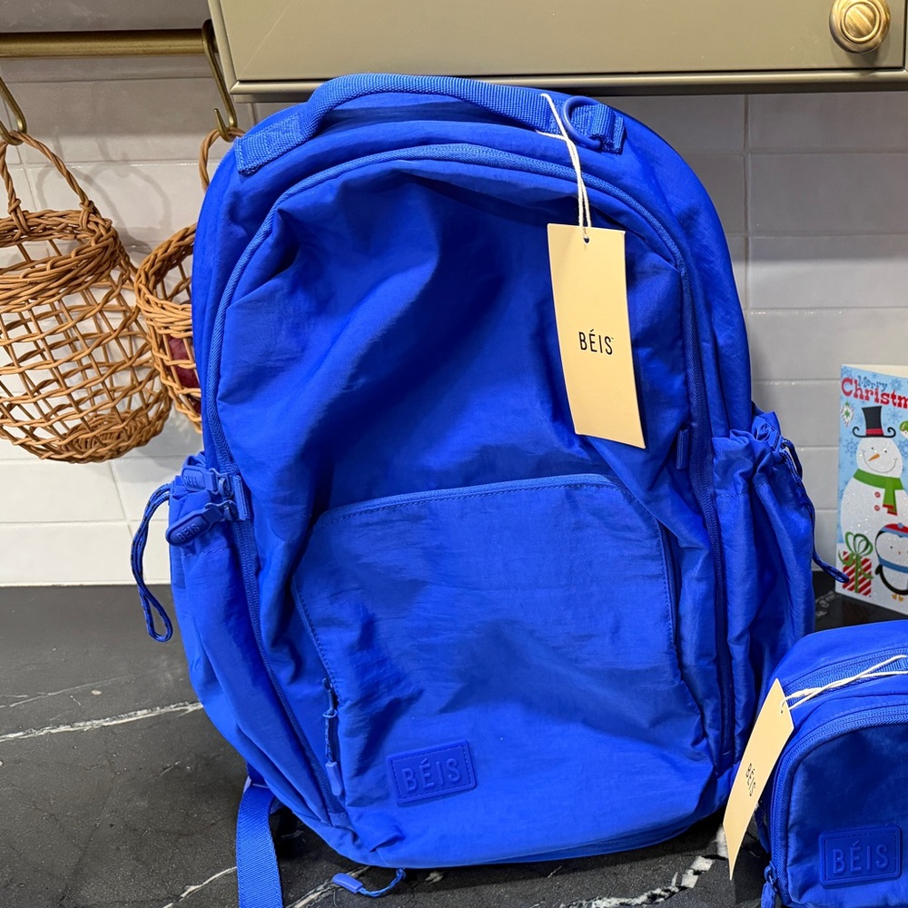 BEIS North to South Cobalt Blue Backpack